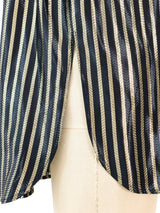 Halston Metallic Striped Lame Top Top arcadeshops.com