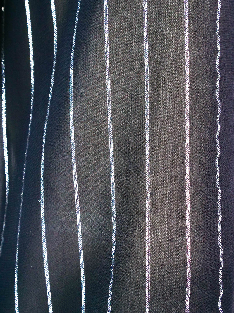 Yves Saint Laurent Silver Striped Top Top arcadeshops.com