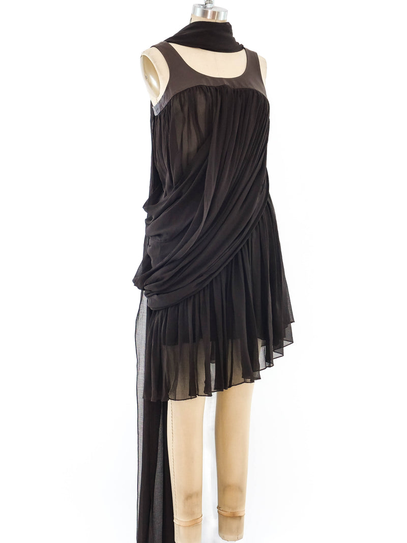 UNDERCOVER Silk Chiffon Draped Wrap Dress Dress arcadeshops.com