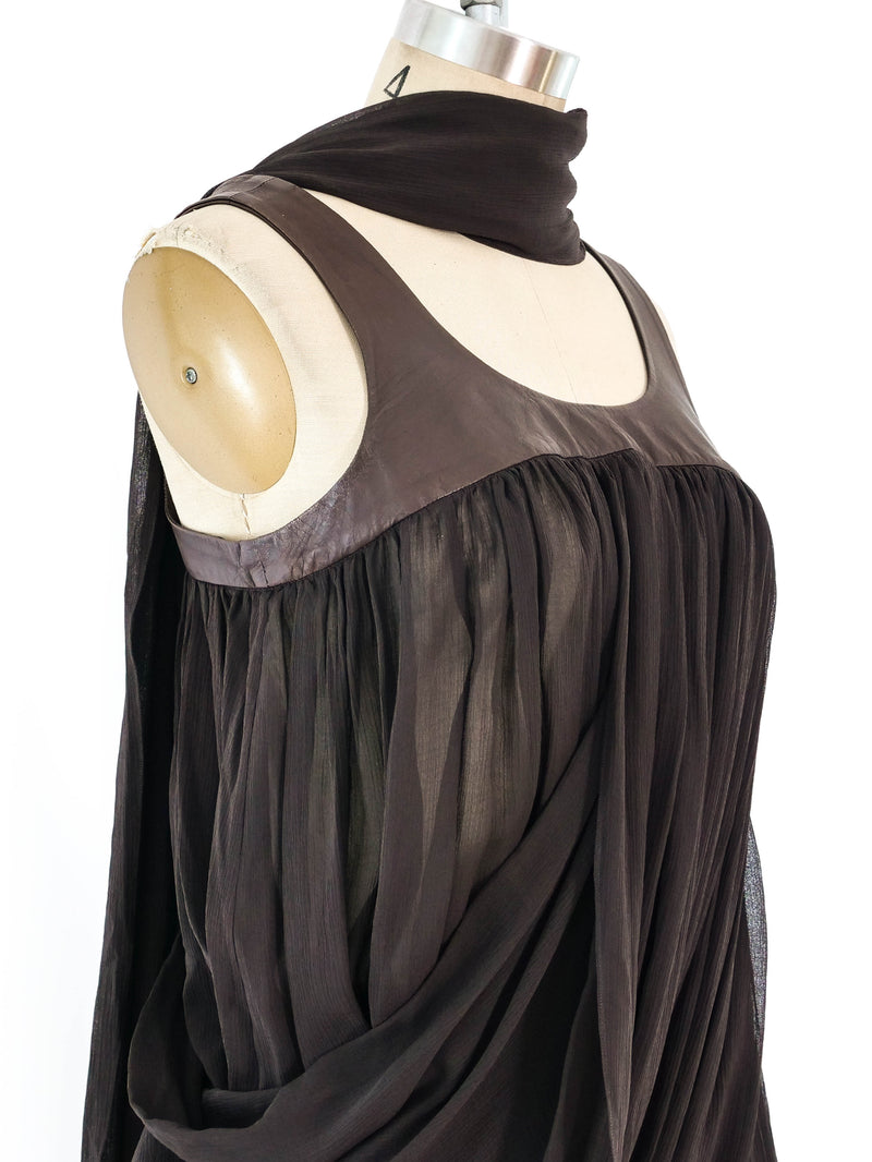 UNDERCOVER Silk Chiffon Draped Wrap Dress Dress arcadeshops.com