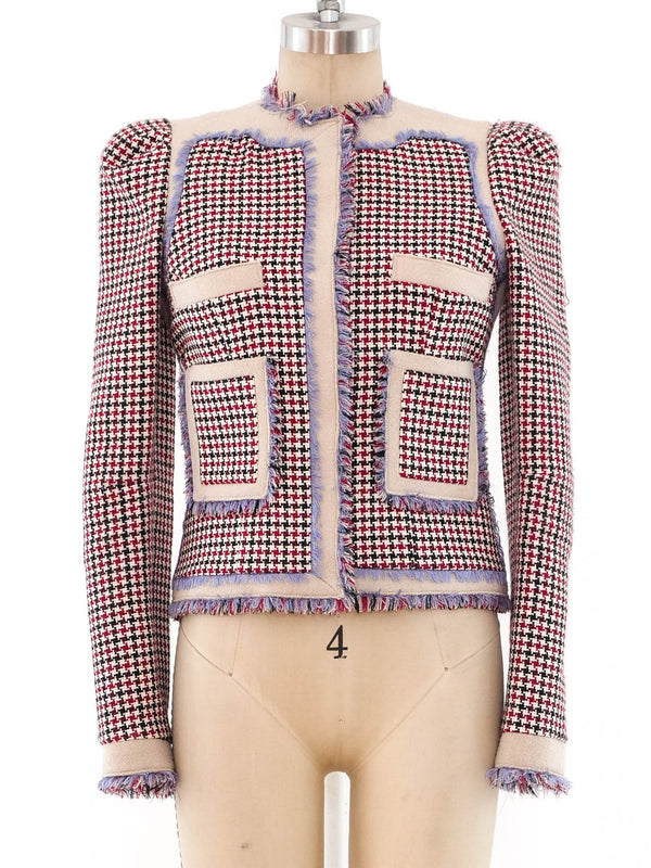 Balenciaga Houndstooth Tweed Cropped Jacket Jacket arcadeshops.com