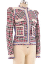 Balenciaga Houndstooth Tweed Cropped Jacket Jacket arcadeshops.com