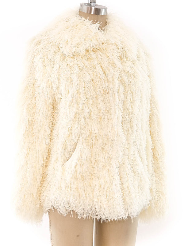 Ivory Yarn Shag Jacket Jacket arcadeshops.com