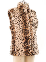 Cheetah Printed Fur Vest Jacket arcadeshops.com