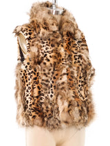Leopard Printed Fur Vest Jacket arcadeshops.com