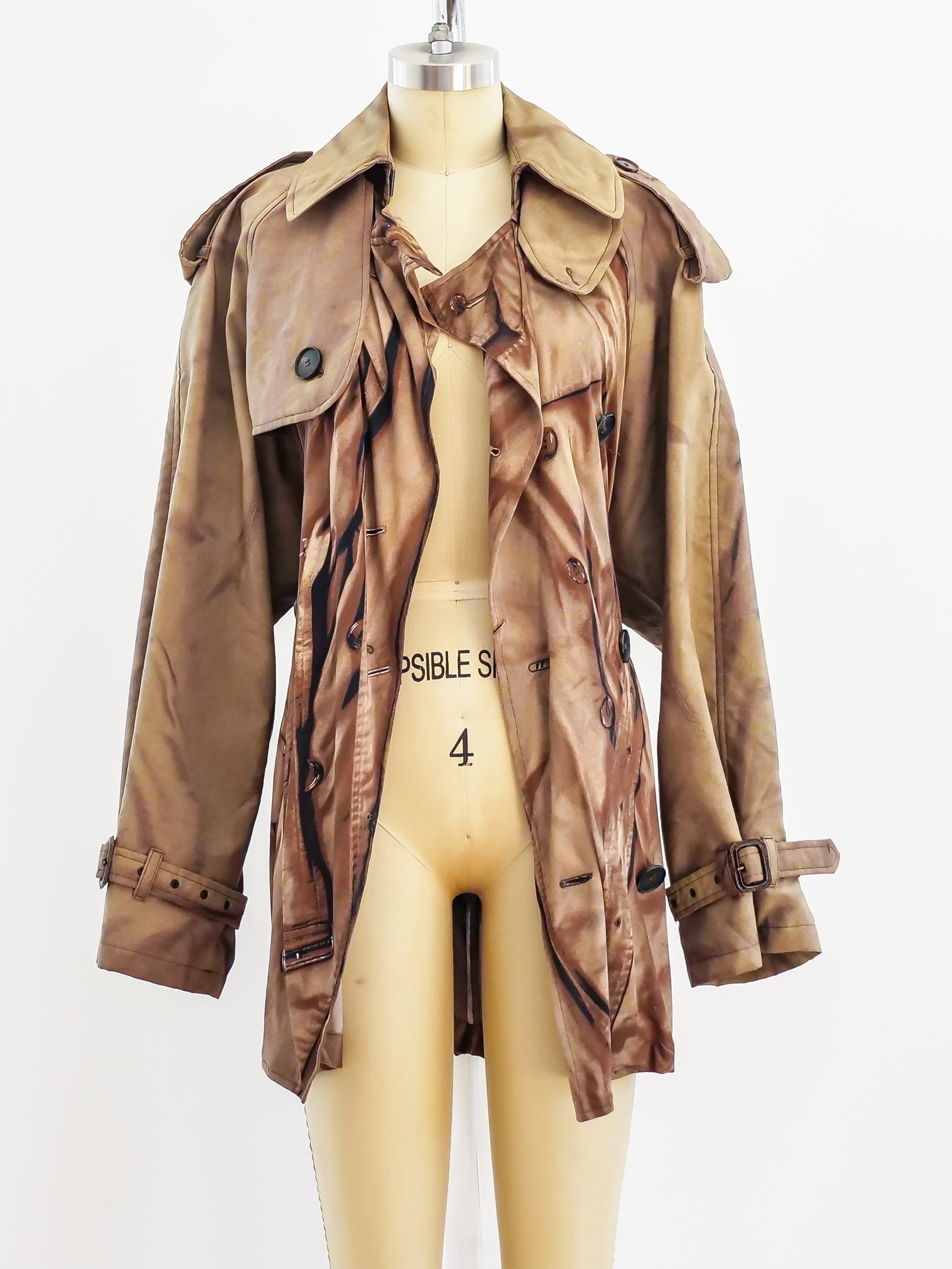 Jean Paul Gaultier Printed Jersey Trench Coat