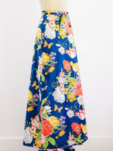 Polished Cotton Floral Maxi Wrap Skirt Skirt arcadeshops.com