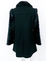Wool Jacket with Faux Fur Sleeves Jacket arcadeshops.com