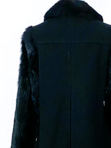 Wool Jacket with Faux Fur Sleeves Jacket arcadeshops.com
