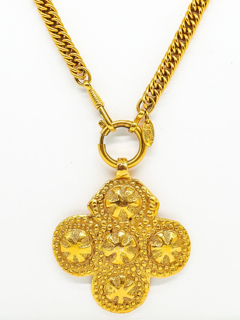 Chanel Byzantine Cross Pendant Necklace Jewelry arcadeshops.com