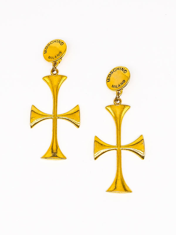 Moschino Oversized Cross Earrings Jewelry arcadeshops.com