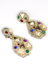 1980's Jeweled Teardrop Earrings Jewelry arcadeshops.com