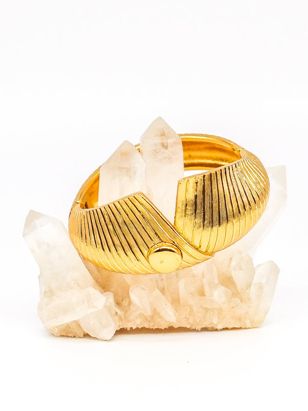 Goldtone Collar Bangle Bracelet Jewelry arcadeshops.com