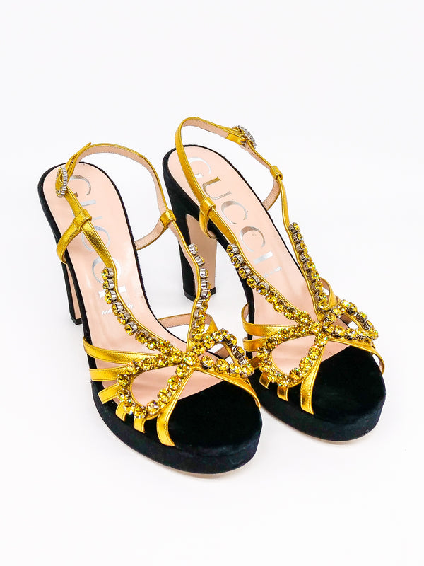 Gucci Zephyra Crystal Embellished Platform Sandals Accessory arcadeshops.com