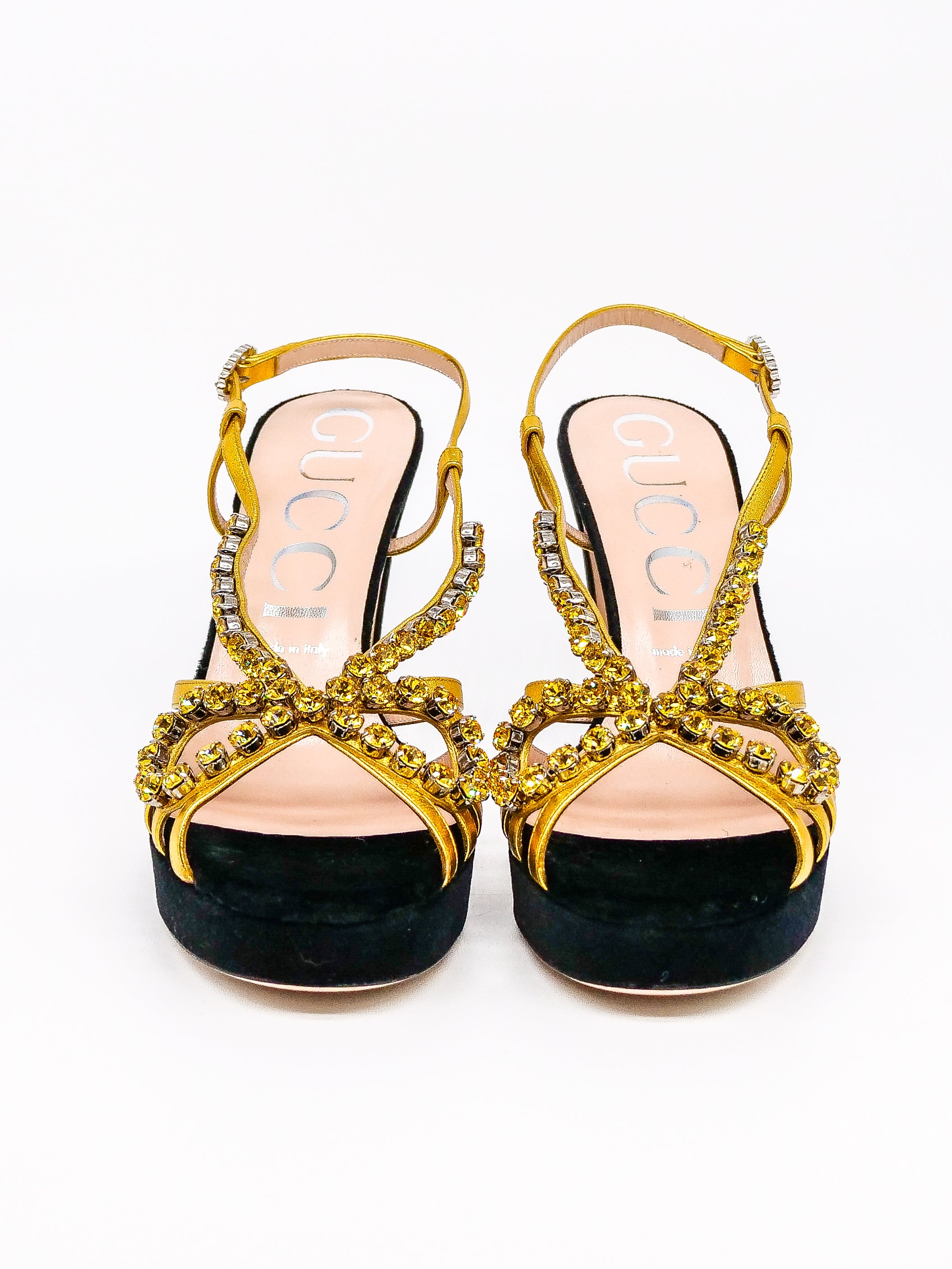 Gucci crystal discount embellished platform sandals