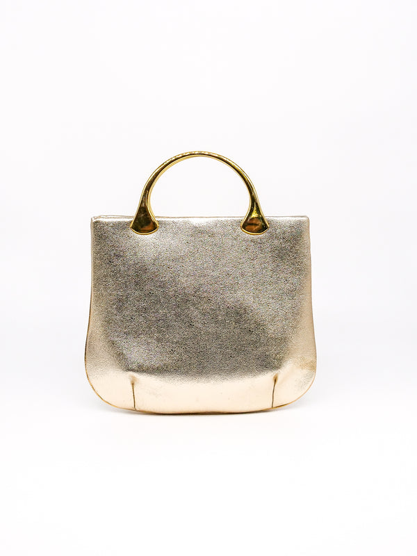 1960's Metallic Gold Top Handle Bag Accessory arcadeshops.com