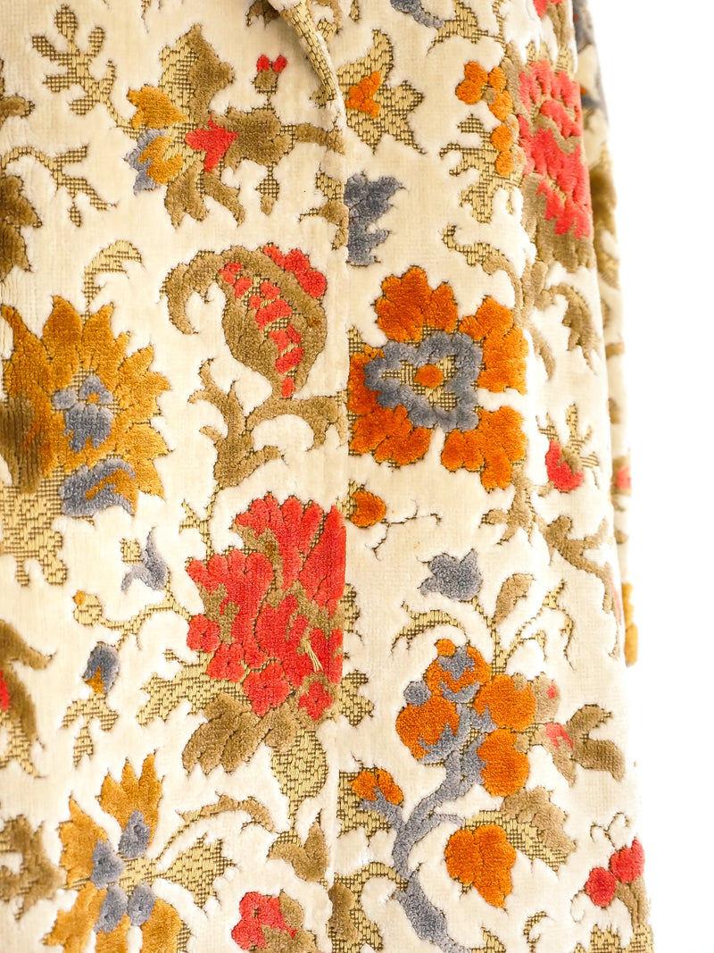 Ivory Floral Tapestry Carpet Coat Jacket arcadeshops.com