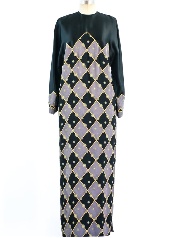 Galanos Argyle Printed Maxi Dress Dress arcadeshops.com