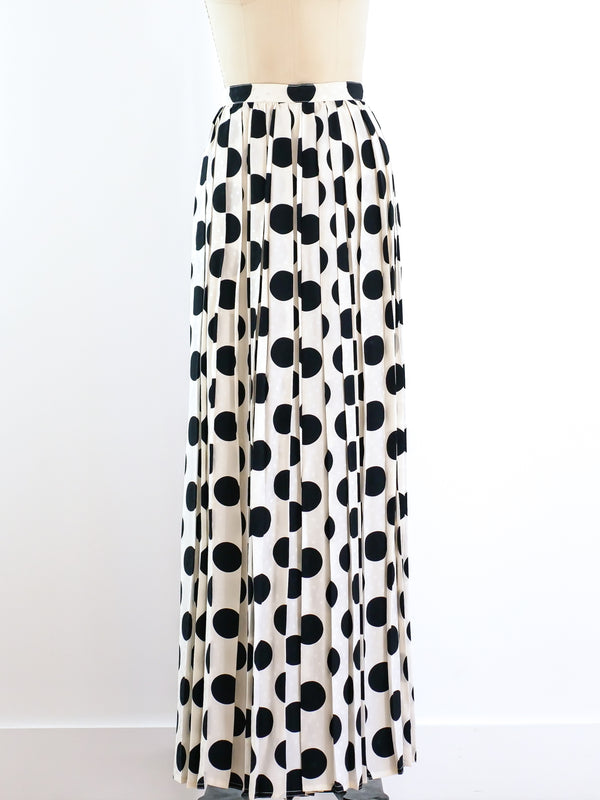 Adolfo Dot Printed Pleated Palazzo Pants Bottom arcadeshops.com