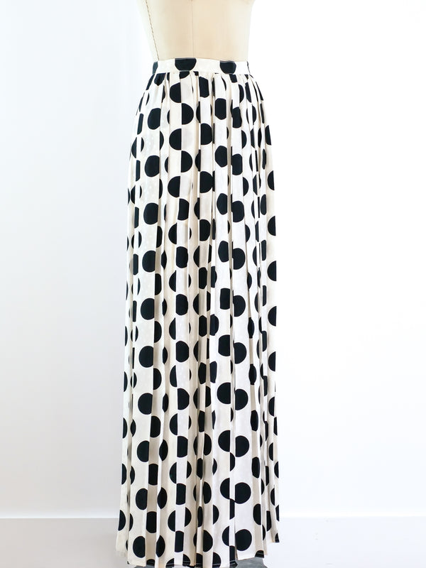 Adolfo Dot Printed Pleated Palazzo Pants Bottom arcadeshops.com