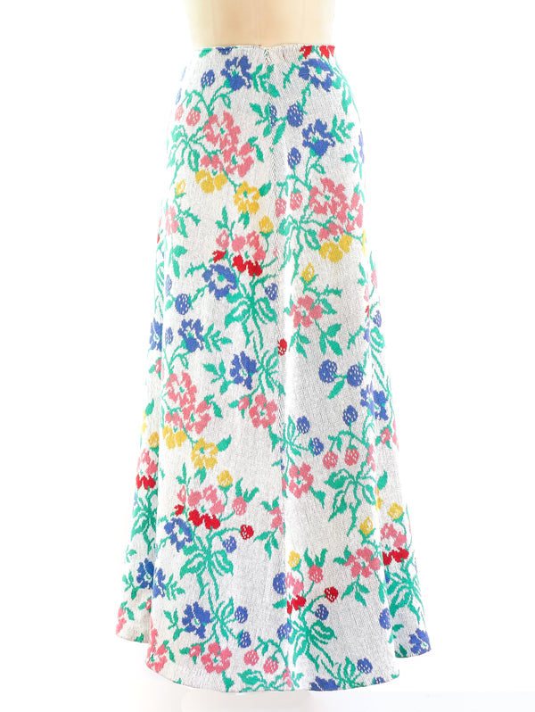 Alley Cat Floral Knit Maxi Skirt Bottom arcadeshops.com