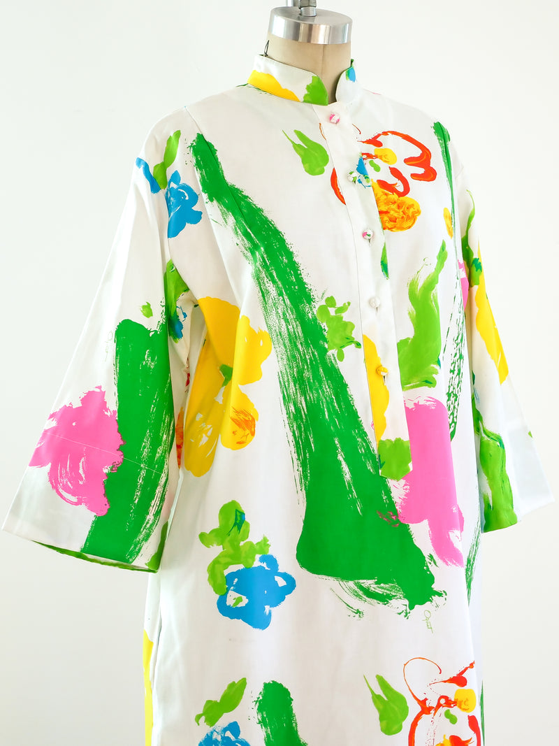Catherine Ogust Neon Floral Printed Tunic Dress Dress arcadeshops.com