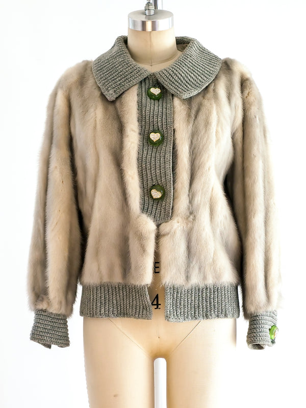 Grey Mink Cropped Jacket Jacket arcadeshops.com