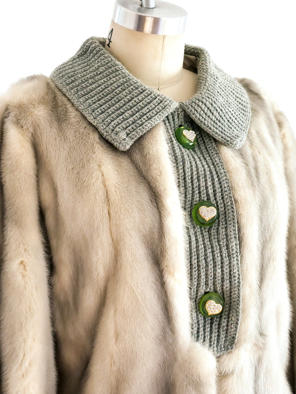 Grey Mink Cropped Jacket Jacket arcadeshops.com