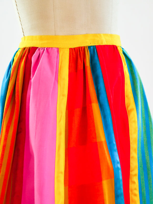 Josefa Patchwork Striped Maxi Skirt Bottom arcadeshops.com