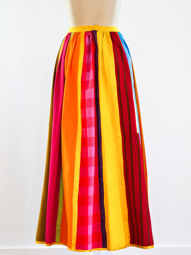 Josefa Patchwork Striped Maxi Skirt Bottom arcadeshops.com