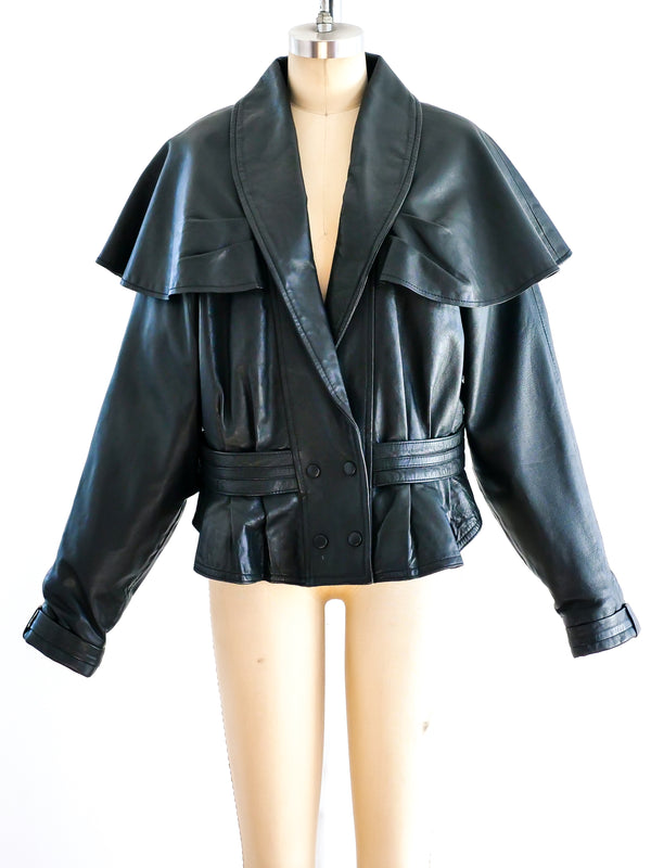 Cape Back Leather Jacket Jacket arcadeshops.com