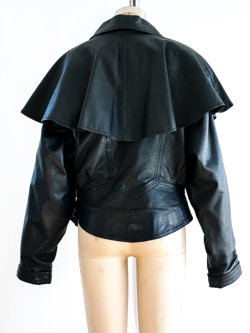 Cape Back Leather Jacket Jacket arcadeshops.com