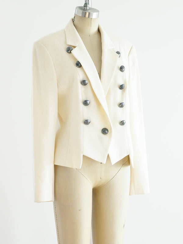 Ivory Military Inspired Jacket Jacket arcadeshops.com