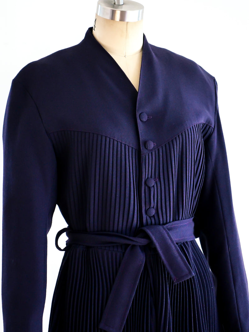 Pleated Purple Coat Dress Jacket arcadeshops.com