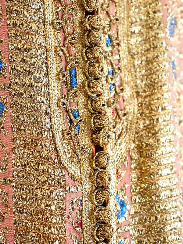 Metallic Peach Brocade Duster Jacket arcadeshops.com