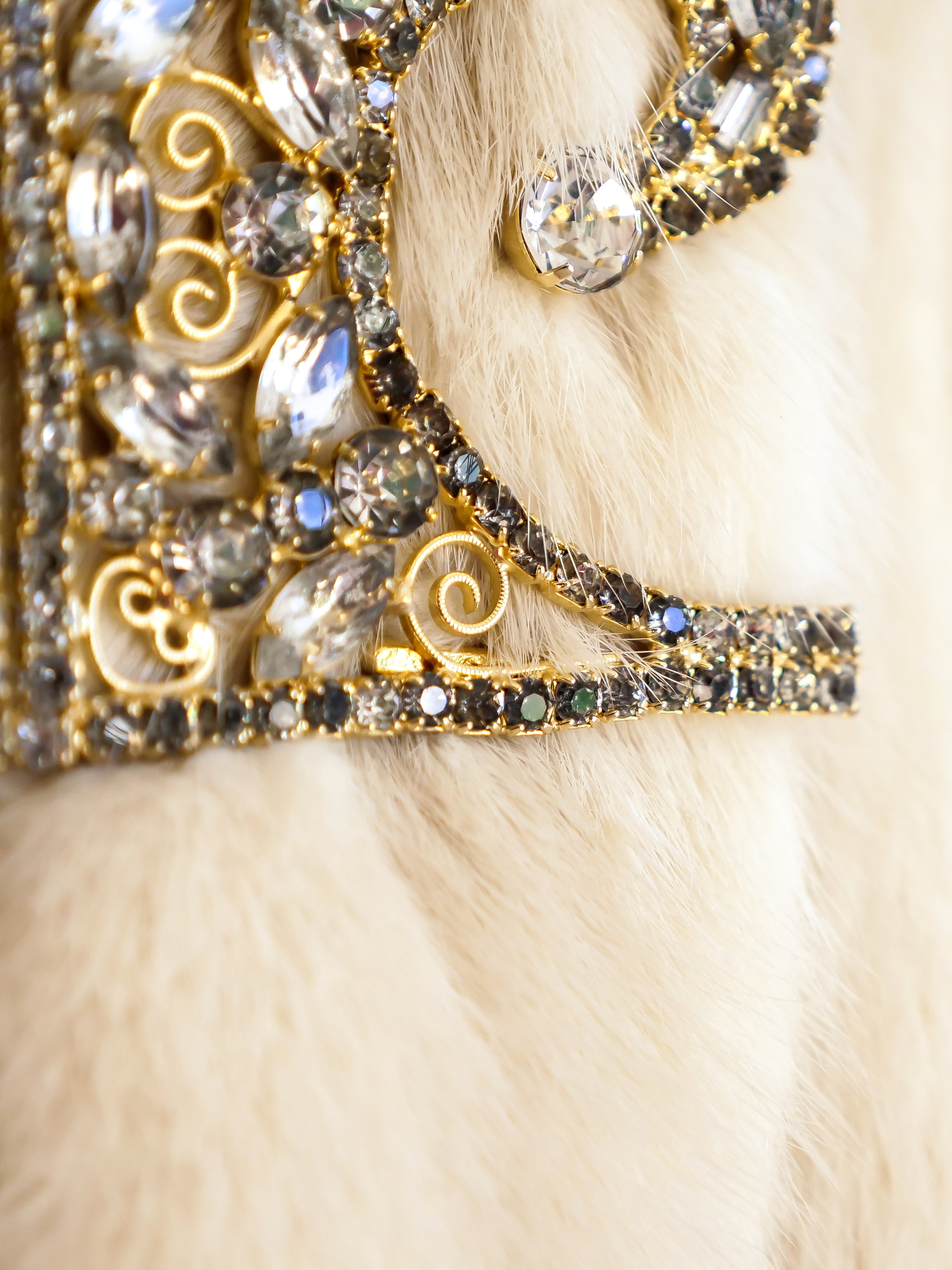 Mink Coat with Rhinestone Buckle