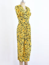 Yellow Floral Dress Ensemble Suit arcadeshops.com