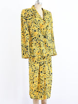 Yellow Floral Dress Ensemble Suit arcadeshops.com