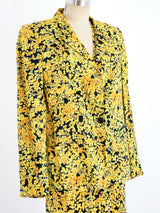 Yellow Floral Dress Ensemble Suit arcadeshops.com