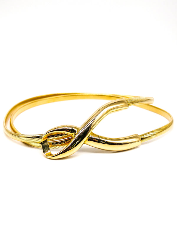 Goldtone Double Banded Stretch Belt Accessory arcadeshops.com