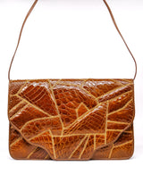 Patchwork Croc Embossed Convertible Clutch Accessory arcadeshops.com
