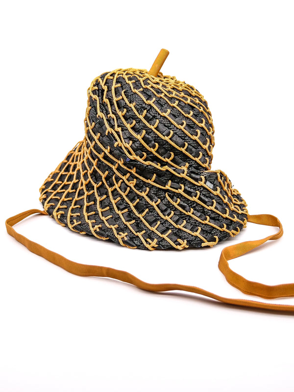 Raffia and Rope Bucket Hat Accessory arcadeshops.com