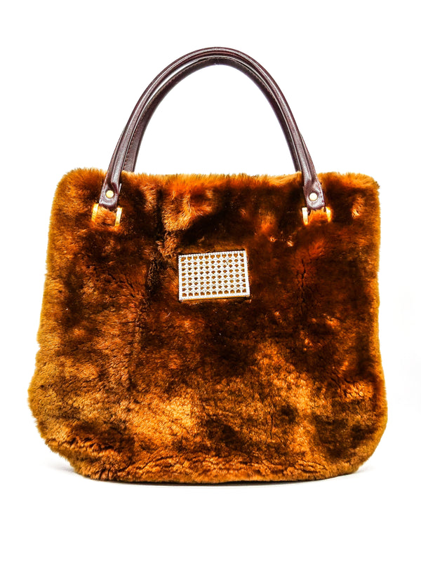 Faux Fur Top Handle Bag Accessory arcadeshops.com