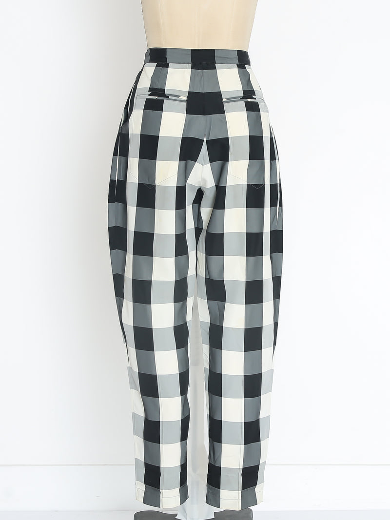 Norma Kamali Gingham Check Pants Bottom arcadeshops.com