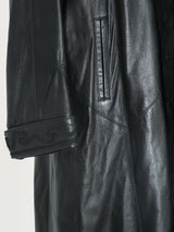 Fur Trimmed Leather Overcoat Jacket arcadeshops.com