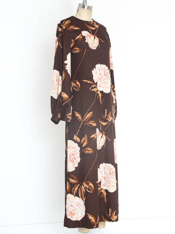 Hanae Mori Rose Printed Jersey Dress Dress arcadeshops.com