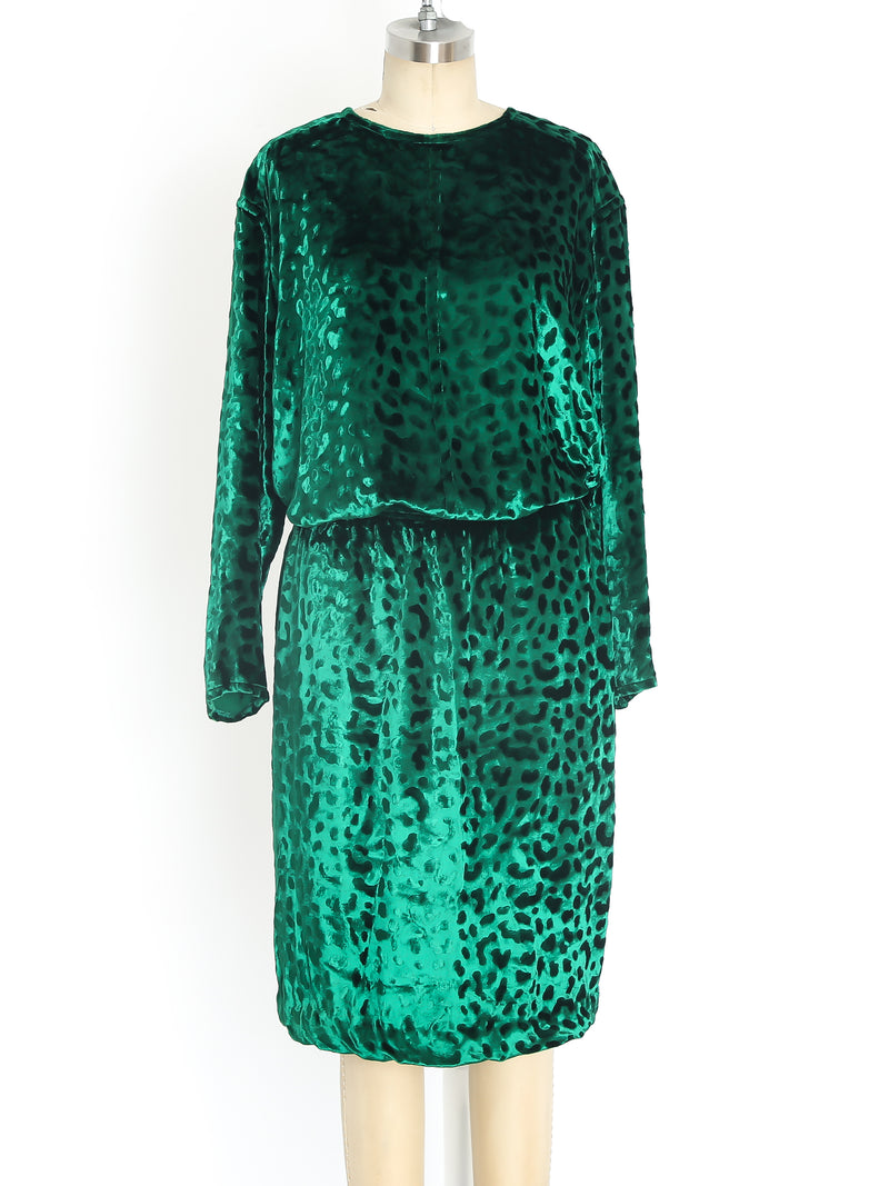 Yves Saint Laurent Emerald Velvet Skirt Ensemble Suit arcadeshops.com
