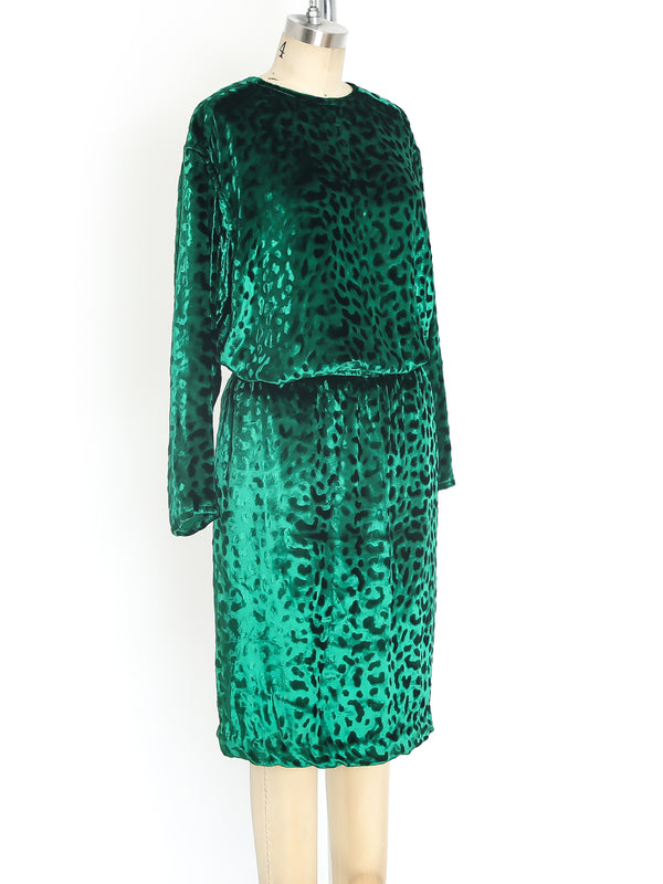 Yves Saint Laurent Emerald Velvet Skirt Ensemble Suit arcadeshops.com