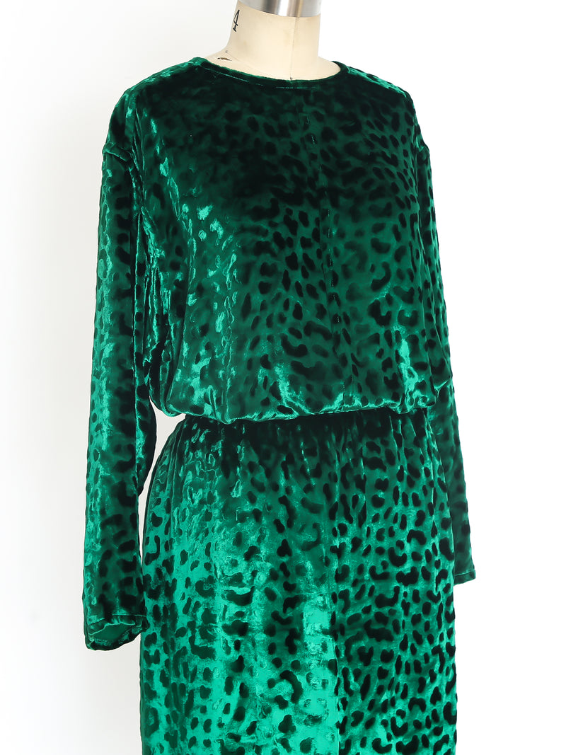 Yves Saint Laurent Emerald Velvet Skirt Ensemble Suit arcadeshops.com