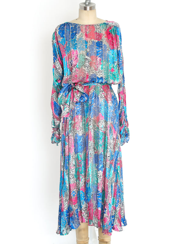 Floral Silk Chiffon Dress Dress arcadeshops.com